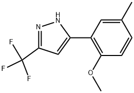 3-(TRIFLUOROMETHYL)-5-(2-METHOXY-5-METHYLPHENYL)-1H-PYRAZOLE 结构式