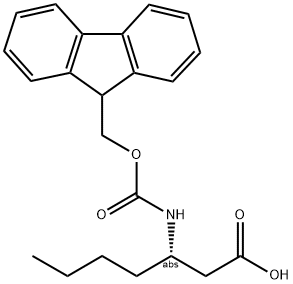 (S)-3-(9H-FLUOREN-9-YLMETHOXYCARBONYLAMINO)-HEPTANOIC ACID 结构式