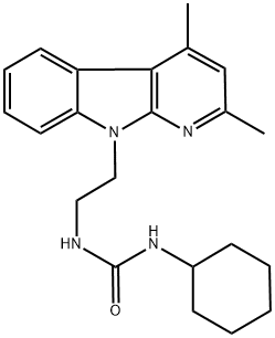 N-CYCLOHEXYL-N'-[2-(2,4-DIMETHYL-9H-PYRIDO[2,3-B]INDOL-9-YL)ETHYL]UREA 结构式