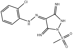 (4Z)-3,5-DIIMINO-1-(METHYLSULFONYL)PYRAZOLIDIN-4-ONE (2-CHLOROPHENYL)HYDRAZONE 结构式