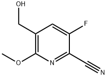 3-FLUORO-5-(HYDROXYMETHYL)-6-METHOXYPYRIDINE-2-CARBONITRILE 结构式