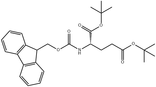 二叔丁基 (((9H-芴-9-基)甲氧基)羰基)-L-谷氨酸 结构式