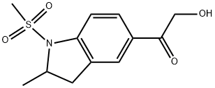 2-HYDROXY-1-[2-METHYL-1-(METHYLSULFONYL)-2,3-DIHYDRO-1H-INDOL-5-YL]ETHANONE 结构式