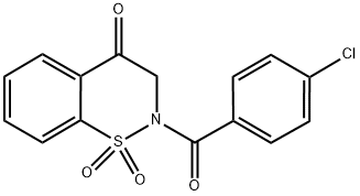 2-(4-CHLOROBENZOYL)-2,3-DIHYDRO-4H-1,2-BENZOTHIAZIN-4-ONE 1,1-DIOXIDE 结构式