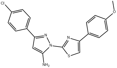 3-(4-CHLOROPHENYL)-1-[4-(4-METHOXYPHENYL)-1,3-THIAZOL-2-YL]-1H-PYRAZOL-5-AMINE 结构式