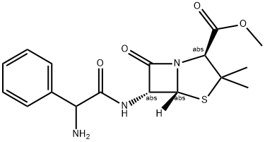 (2S,5R,6R)-6-(2AMINO-2-PHENYLACETYLAMINO)-3,3-DIMETHYL-7-OXO-4-THIA-1-AZA-BICYCLO[3.2.0]HEPTANE-2-CARBOXYLIC ACID METHYL ESTER 结构式