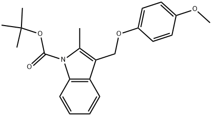 3-(4-METHOXY-PHENOXYMETHYL)-2-METHYL-INDOLE-1-CARBOXYLIC ACID TERT-BUTYL ESTER 结构式