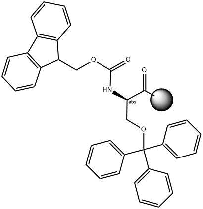 FMOC-D-SER(TRT)-4-METHYLBENZHYDRYL RESIN 结构式