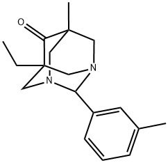 5-ETHYL-7-METHYL-2-(3-METHYLPHENYL)-1,3-DIAZATRICYCLO[3.3.1.1~3,7~]DECAN-6-ONE 结构式