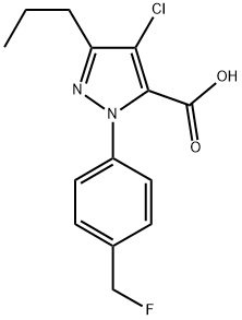 4-Chloro-1-[(4-fluoromethyl)phenyl]-3-propyl-1H-pyrazole-5-carboxylic acid 结构式