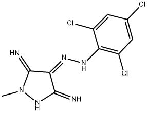 (4E)-3,5-DIIMINO-1-METHYLPYRAZOLIDIN-4-ONE (2,4,6-TRICHLOROPHENYL)HYDRAZONE 结构式