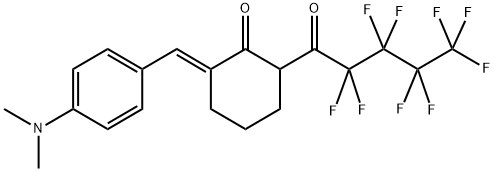 2-(E)-(P-DIMETHYLAMINOBENZYLIDENE)-6-(PERFLUOROPENTANOYL)CYCLOHEXANONE 结构式