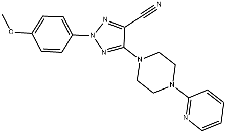 2-(4-METHOXYPHENYL)-5-(4-PYRIDIN-2-YLPIPERAZIN-1-YL)-2H-1,2,3-TRIAZOLE-4-CARBONITRILE 结构式