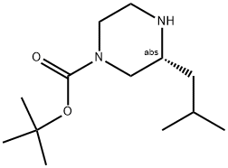 (R)-3-ISOBUTYL-PIPERAZINE-1-CARBOXYLIC ACID TERT-BUTYL ESTER 结构式