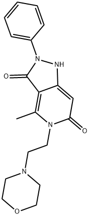 4-METHYL-5-(2-MORPHOLIN-4-YLETHYL)-2-PHENYL-1H-PYRAZOLO[4,3-C]PYRIDINE-3,6(2H,5H)-DIONE 结构式