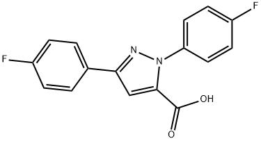1,3-BIS(4-FLUOROPHENYL)-1H-PYRAZOLE-5-CARBOXYLIC ACID 结构式