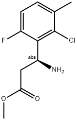 METHYL (3S)-3-AMINO-3-(2-CHLORO-6-FLUORO-3-METHYLPHENYL)PROPANOATE 结构式