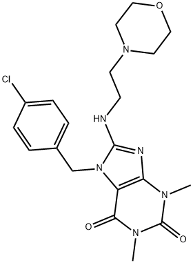 7-(4-CHLOROBENZYL)-1,3-DIMETHYL-8-{[2-(4-MORPHOLINYL)ETHYL]AMINO}-3,7-DIHYDRO-1H-PURINE-2,6-DIONE 结构式