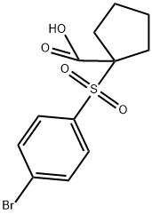 1-[(4-BROMOPHENYL)SULFONYL]CYCLOPENTANECARBOXYLIC ACID 结构式