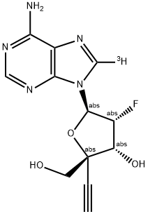 4'-ETHYNYL-2-FLUORO-2'-DEOXYADENOSINE, [8-3H]- 结构式