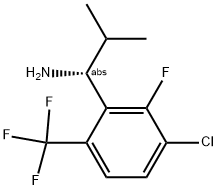 (1R)-1-[3-CHLORO-2-FLUORO-6-(TRIFLUOROMETHYL)PHENYL]-2-METHYLPROPYLAMINE 结构式