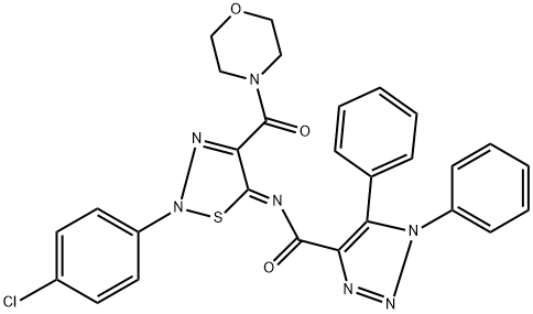 (Z)-N-(2-(4-CHLOROPHENYL)-4-(MORPHOLINE-4-CARBONYL)-1,2,3-THIADIAZOL-5(2H)-YLIDENE)-1,5-DIPHENYL-1H-1,2,3-TRIAZOLE-4-CARBOXAMIDE 结构式