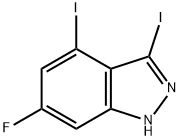 3,4-Diiodo-6-fluoro-(1H)indazole 结构式