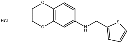 N-(THIEN-2-YLMETHYL)-2,3-DIHYDRO-1,4-BENZODIOXIN-6-AMINE HYDROCHLORIDE 结构式