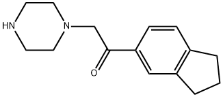 1-(2,3-DIHYDRO-1H-INDEN-5-YL)-2-PIPERAZIN-1-YLETHANONE 结构式