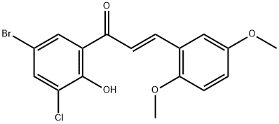 5'-Bromo-3'-chloro-2,5-dimethoxy-2'-hydroxy chalcone 结构式
