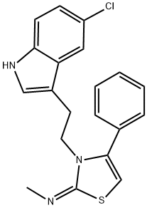 N-[(2E)-3-[2-(5-CHLORO-1H-INDOL-3-YL)ETHYL]-4-PHENYL-1,3-THIAZOL-2(3H)-YLIDENE]-N-METHYLAMINE 结构式