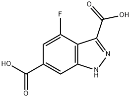 4-FLUORO-3,6-(1H)INDAZOLE DICARBOXYLIC ACID 结构式