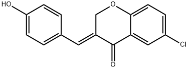 (E)-3-(4-Hydroxybenzylidene)-6-chloro-2,3-dihydrochromen-4-one 结构式