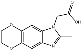 2-(2-甲基-6,7-二氢-1H-[1,4]二氧代[2',3':4,5]苯并[1,2-D]咪唑-1-基)乙酸 结构式