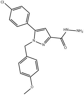 1-(4-METHOXYBENZYL)-5-(4-CHLOROPHENYL)-1H-PYRAZOLE-3-CARBOHYDRAZIDE 结构式