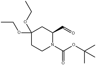 TERT-BUTYL (2S)-4,4-DIETHOXY-2-FORMYLPIPERIDINE-1-CARBOXYLATE 结构式