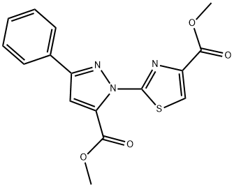 METHYL 2-[5-(METHOXYCARBONYL)-3-PHENYL-1H-PYRAZOL-1-YL]-1,3-THIAZOLE-4-CARBOXYLATE 结构式