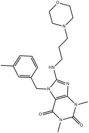 1,3-DIMETHYL-7-(3-METHYLBENZYL)-8-{[3-(4-MORPHOLINYL)PROPYL]AMINO}-3,7-DIHYDRO-1H-PURINE-2,6-DIONE 结构式