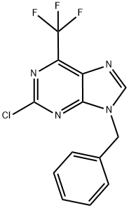 9-BENZYL-2-CHLORO-6-(TRIFLUOROMETHYL)-9H-PURINE 结构式