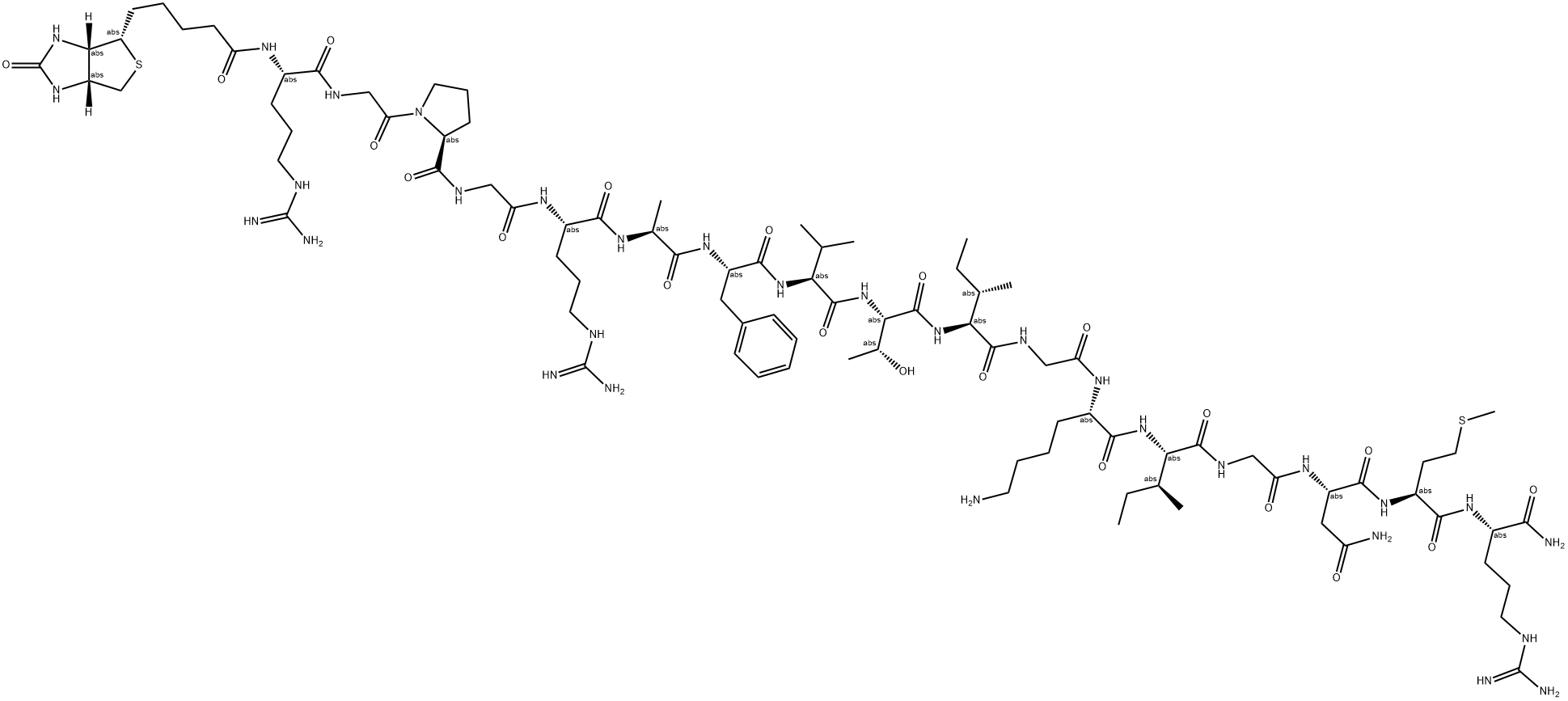 BIOT-RGPGRAFVTIGKIGNMR-AMIDE 结构式