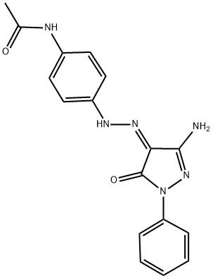 N-{4-[(2Z)-2-(3-AMINO-5-OXO-1-PHENYL-1,5-DIHYDRO-4H-PYRAZOL-4-YLIDENE)HYDRAZINO]PHENYL}ACETAMIDE 结构式