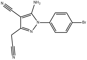 5-AMINO-1-(4-BROMOPHENYL)-3-(CYANOMETHYL)-1H-PYRAZOLE-4-CARBONITRILE 结构式