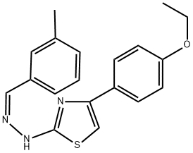 3-METHYLBENZALDEHYDE [4-(4-ETHOXYPHENYL)-1,3-THIAZOL-2-YL]HYDRAZONE 结构式