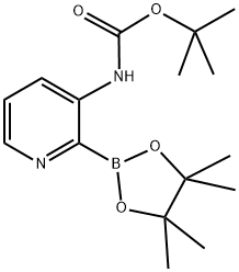 3-TERT-BUTYLOXYCARBONYLAMINOPYRIDINE-2-BORONIC ACID PINACOL ESTER 结构式