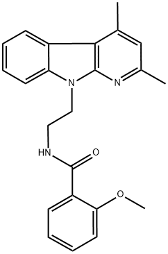 N-[2-(2,4-DIMETHYL-9H-PYRIDO[2,3-B]INDOL-9-YL)ETHYL]-2-METHOXYBENZAMIDE 结构式