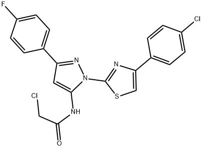 2-CHLORO-N-[1-[4-(4-CHLOROPHENYL)-1,3-THIAZOL-2-YL]-3-(4-FLUOROPHENYL)-1H-PYRAZOL-5-YL]ACETAMIDE 结构式