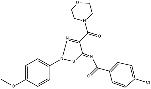 4-CHLORO-N-[(5Z)-2-(4-METHOXYPHENYL)-4-(MORPHOLIN-4-YLCARBONYL)-1,2,3-THIADIAZOL-5(2H)-YLIDENE]BENZAMIDE 结构式