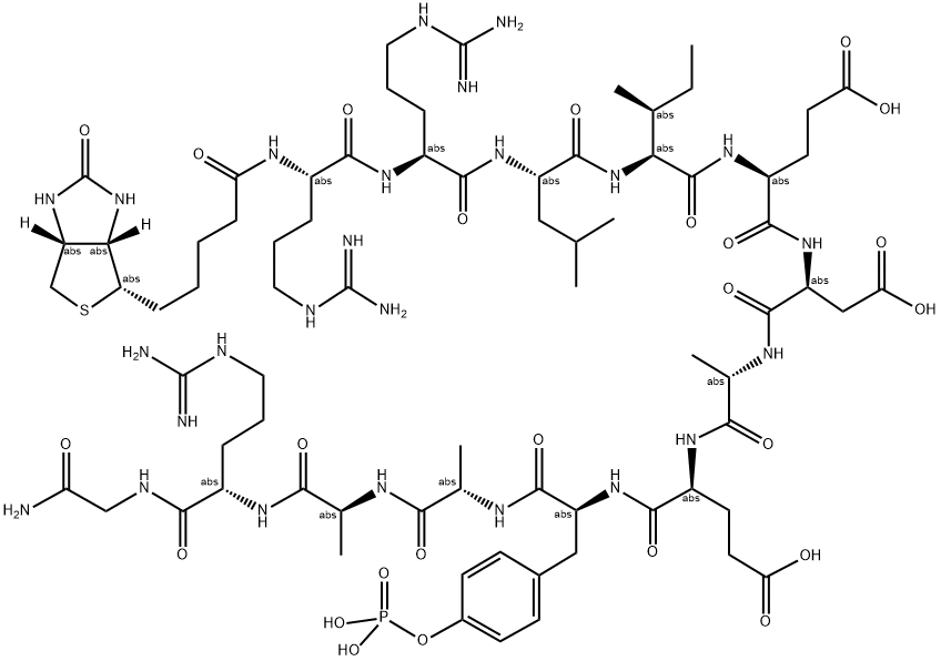 BIOTIN-ARG-ARG-LEU-ILE-GLU-ASP-ALA-GLU-PTYR-ALA-ALA-ARG-GLY-NH2 结构式