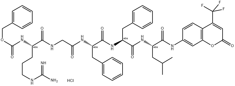 Z-ARG-GLY-PHE-PHE-LEU-AFC HCL 结构式