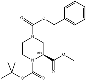 (S)-N1-BOC-N4-CBZ-PIPERAZINE-2-CARBOXYLIC ACID METHYL ESTER 结构式